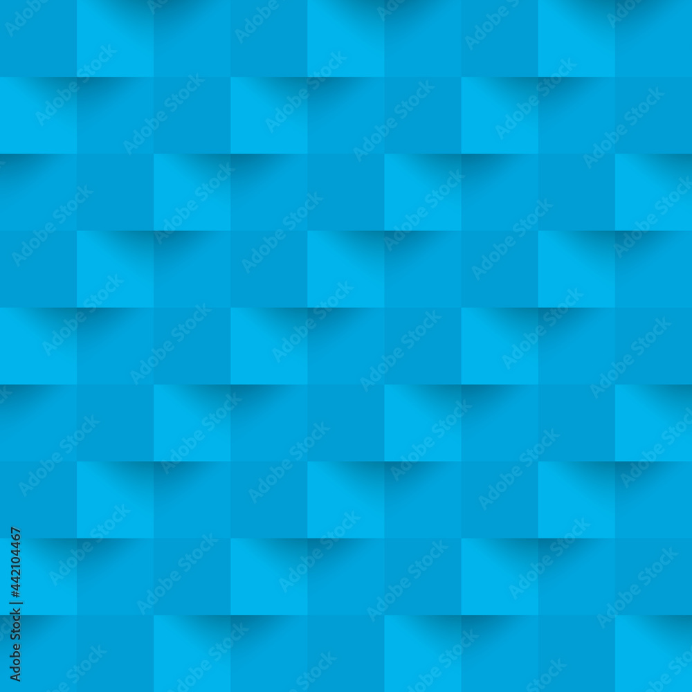 Poster abstract light blue seamless pattern. geometric square background. repeated 3d geometry pattern for 