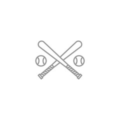 baseball bat and ball icon isolated on white background