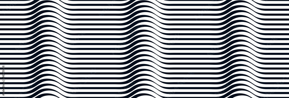 Poster geometric wavy lines seamless pattern vector, 3d dimensional endless background wallpaper design ima