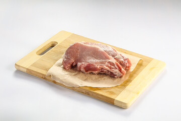 Raw pork steak for cooking