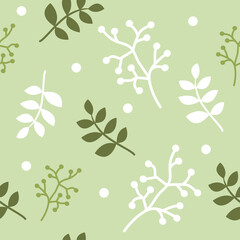Seamless pattern with various leaves