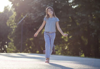 Little girl spending time in nature.