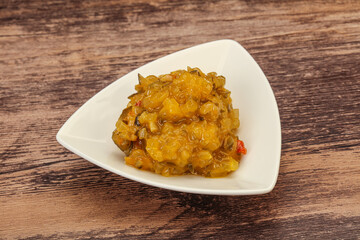 Relish sauce with cucumbers and mustard