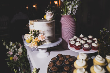 wedding cake with candles