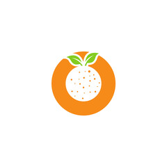 Orange initial letter O, logo design.