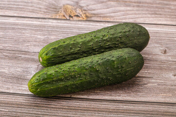 Ripe organic natural green cucumber