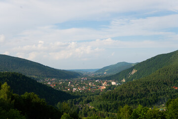 panorama of a mountain town