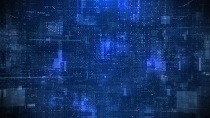 Digital Cyberspace with Particles and Data Network Connections. Data Analysis Technology Digital numbers and blue plexus Abstract Background Concept. - Powered by Adobe