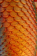 close-up Thai pattern the king of naga or serpent statue
