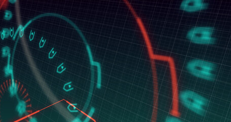 Image of scope scanning with markers over grid background
