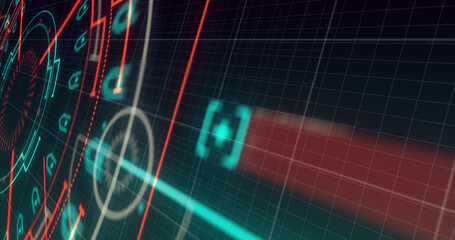 Image of scope scanning with markers over grid background