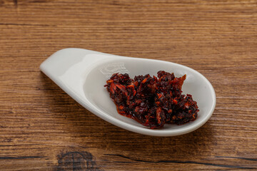 Fried chili pepper sauce with oil
