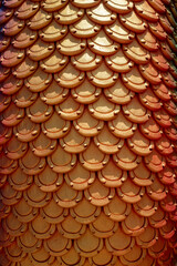 close-up Thai pattern the king of naga or serpent statue