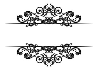 Decorative hand drawn classic vintage ornament Text Separator. Retro hand drawn text dividers victorian old frames. Text lines vintage border scribble dividing line elements doodle vector illustration