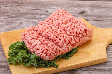 Raw pork minced meat for cooking