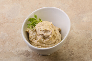 Vegan food - hummus with olive oil