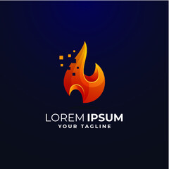 AWESOME FIRE GRADIENT LOGO TEMPLATE 