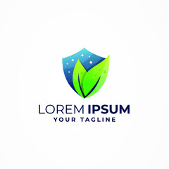 AWESOME LEAF SHIELD LOGO TEMPLATE