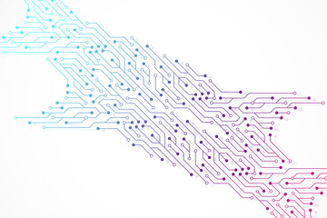 Computer motherboard background with circuit board electronic elements. Electronic texture for computer technology, engineering concept. Motherboard integrated computing illustration.