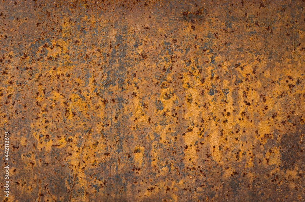 Wall mural grunge rusted metal texture, rust and oxidized metal background. old metal iron panel