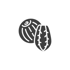 Brazil nut vector icon