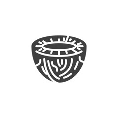 Half coconut vector icon