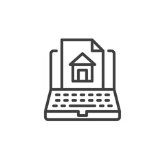 Online home design service line icon