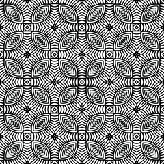 floral seamless pattern background.Geometric ornament for wallpapers and backgrounds. Black and white pattern. 