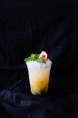 italian soda, take away - black background