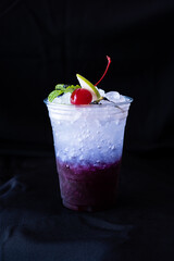 italian soda, take away - black background