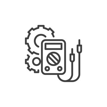 recommend clip art: Electrical engineering line icon