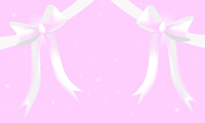 birthday gift pink bows on a package or certificate