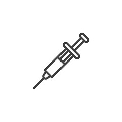 Medical syringe line icon