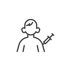 Covid-19 vaccination line icon