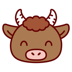 Illustration of a bull for Logo or avatar