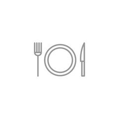 plate with fork and knife icon isolated on white background