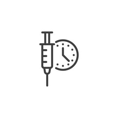 Time to vaccination line icon