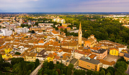 Fototapeta na wymiar Picturesque top view of city Pordenone. Italy. High quality photo