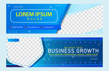 banner set for building blue vektor