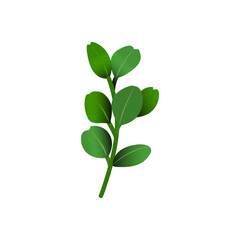 Leaf sticker vector illustration. Floral element. Social Media Template.