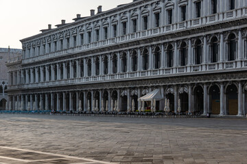 Morning view of the St Marc's Square in Venice, Italy