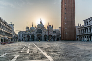 Naklejka premium Morning view of the St Marc's Square in Venice, Italy