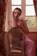 1920s pink flapper dress