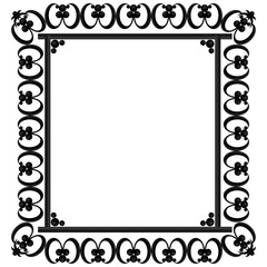 Vector frame made of ornaments and elements. Illustration on a white isolated background.