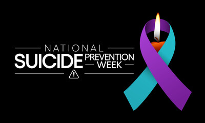 National Suicide prevention week is observed every year during September, in order to provide worldwide commitment and action to prevent suicides. Vector illustration - obrazy, fototapety, plakaty