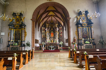 Obraz premium Innenansicht Wallfahrtskirche Maria Linden in Ottersweier - Landkreis Rastatt