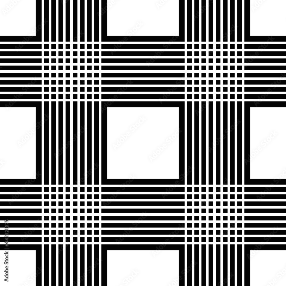 Poster black and white plaid stripes pattern. vector simple monochrome lines in horizontal and vertical pos