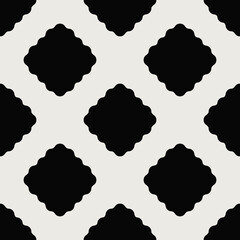 Rhombus polka dots. Vector black simple rhombs.