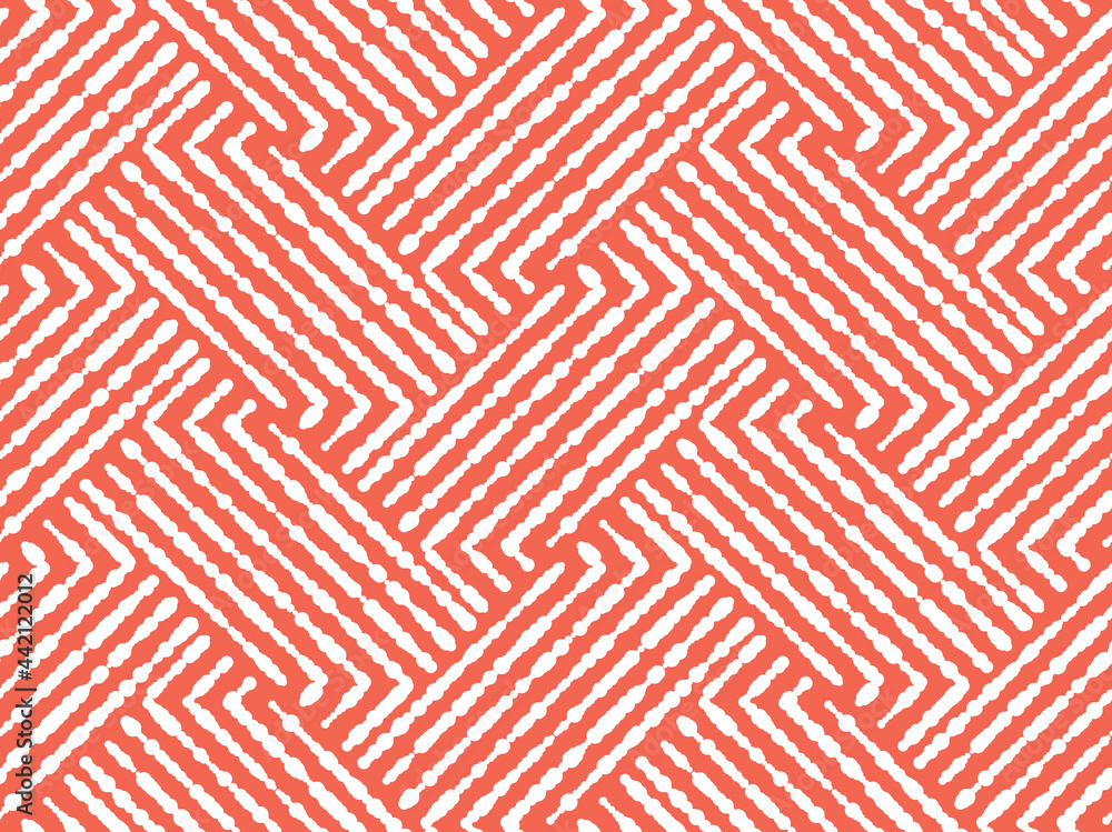Poster abstract geometric pattern with stripes, lines. seamless vector background. white and pink ornament.