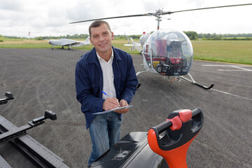 helicopter technician looking at camera